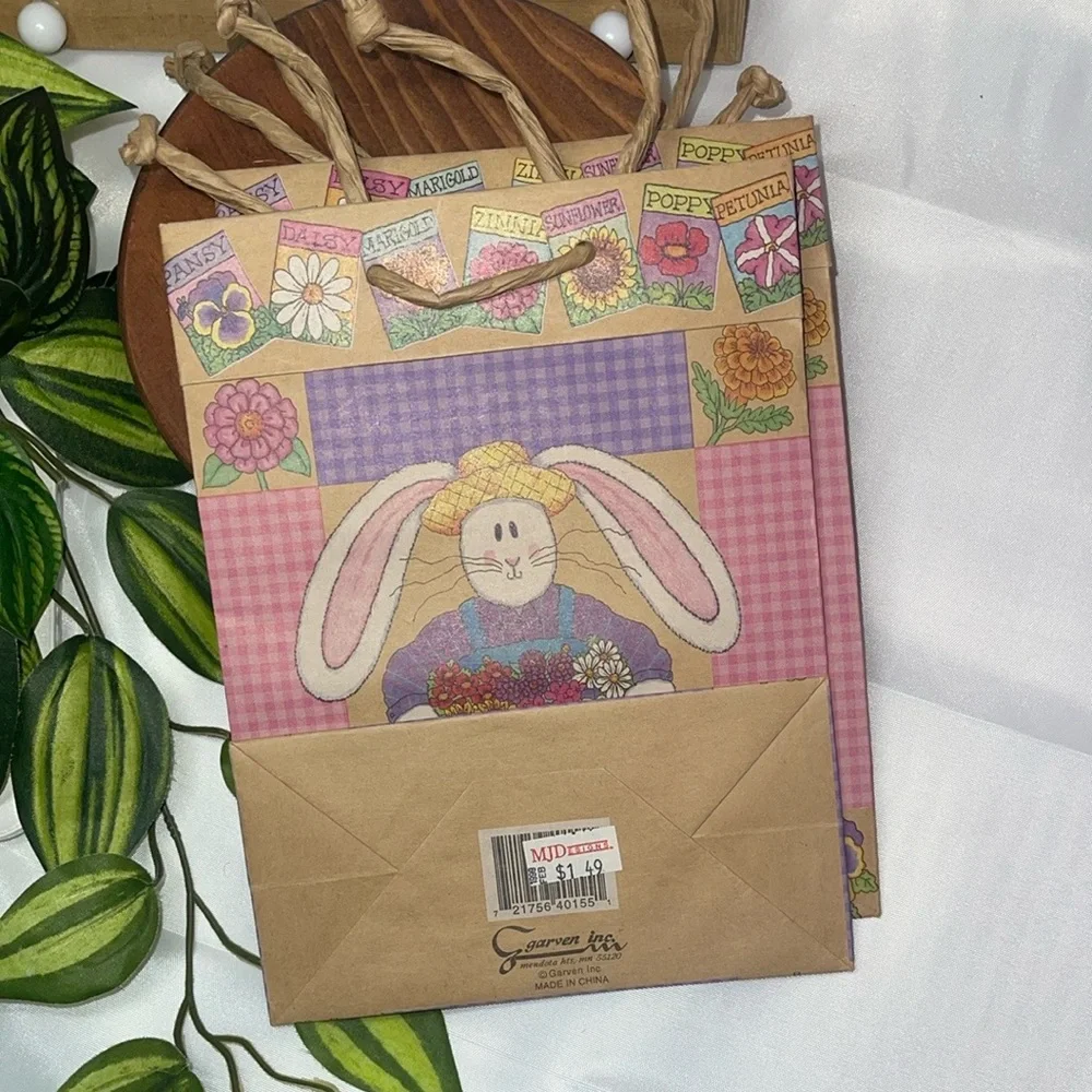 Vintage Paper EASTER Bag Garven Inc. BUNNY SPRING SEEDS PARTY or Treat Bag